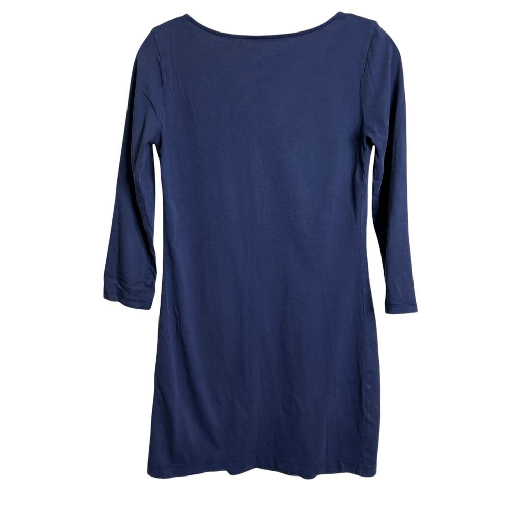 Lilly Pulitzer Marina‎ Shirt Dress Womens XS Navy Cotton White Rope Detail VNeck - Picture 2 of 7